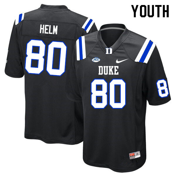 Youth #80 Daniel Helm Duke Blue Devils College Football Jerseys Sale-Black